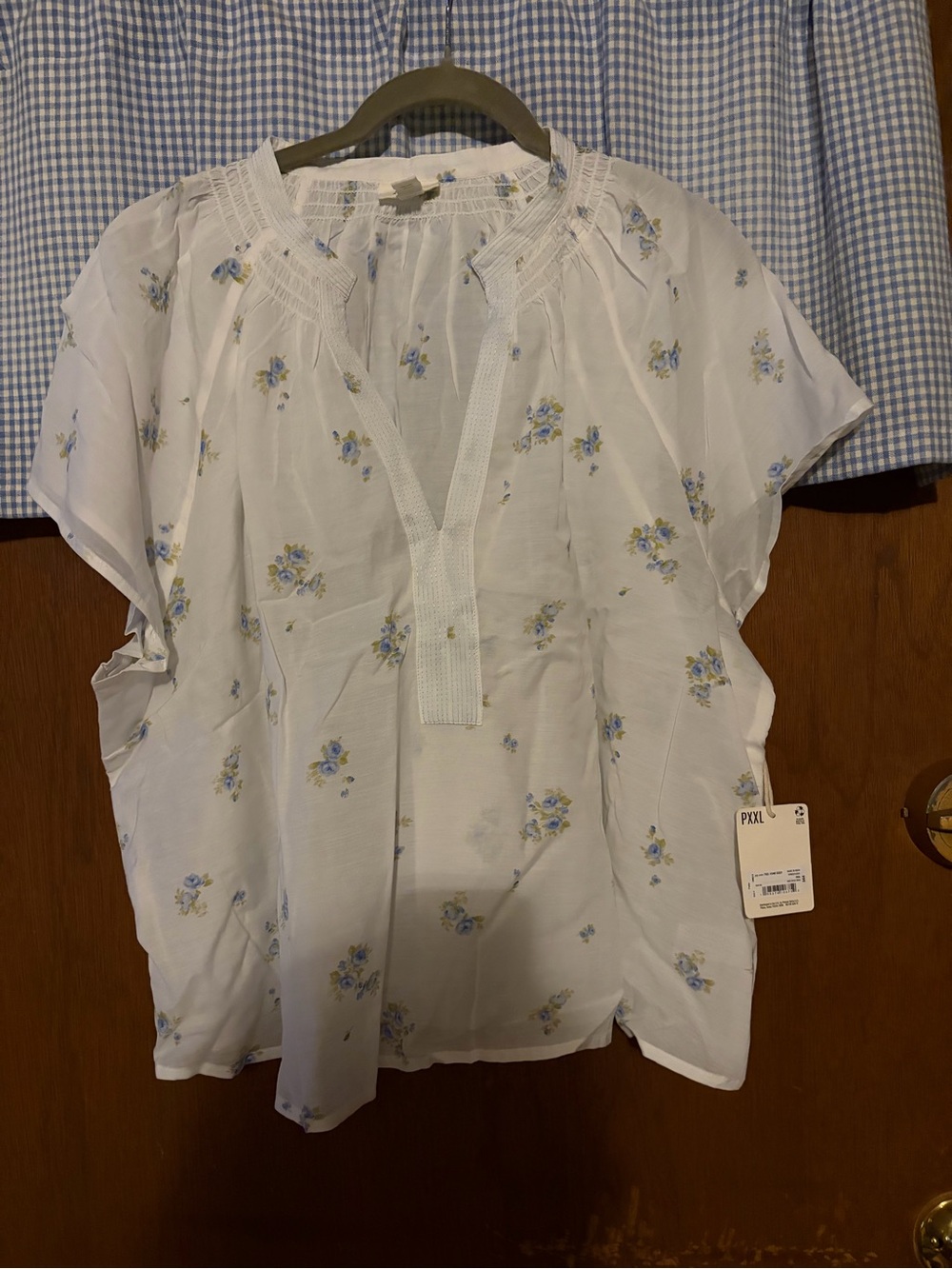 Women's White Floral Peasant Blouse - Brand: a.n.a.